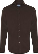Tresanti Heren Overhemd Donkerbruin Corduroy Cutaway Tailored Fit - 45