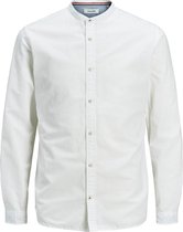 Jack and Jones Heren Overhemd Wit Poplin Mao Slim Fit - XS