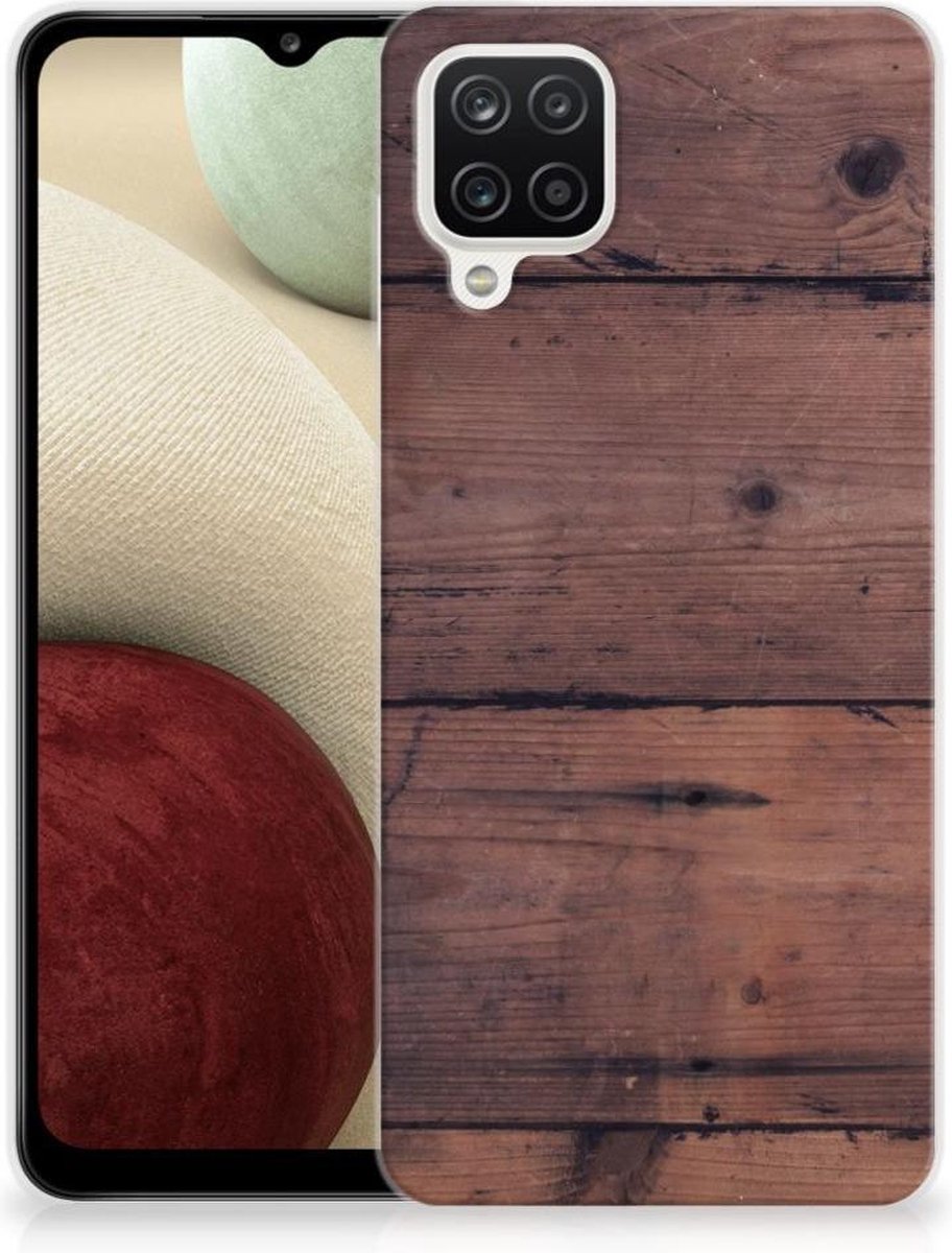 Samsung Galaxy A12 Bumper Hoesje Old Wood