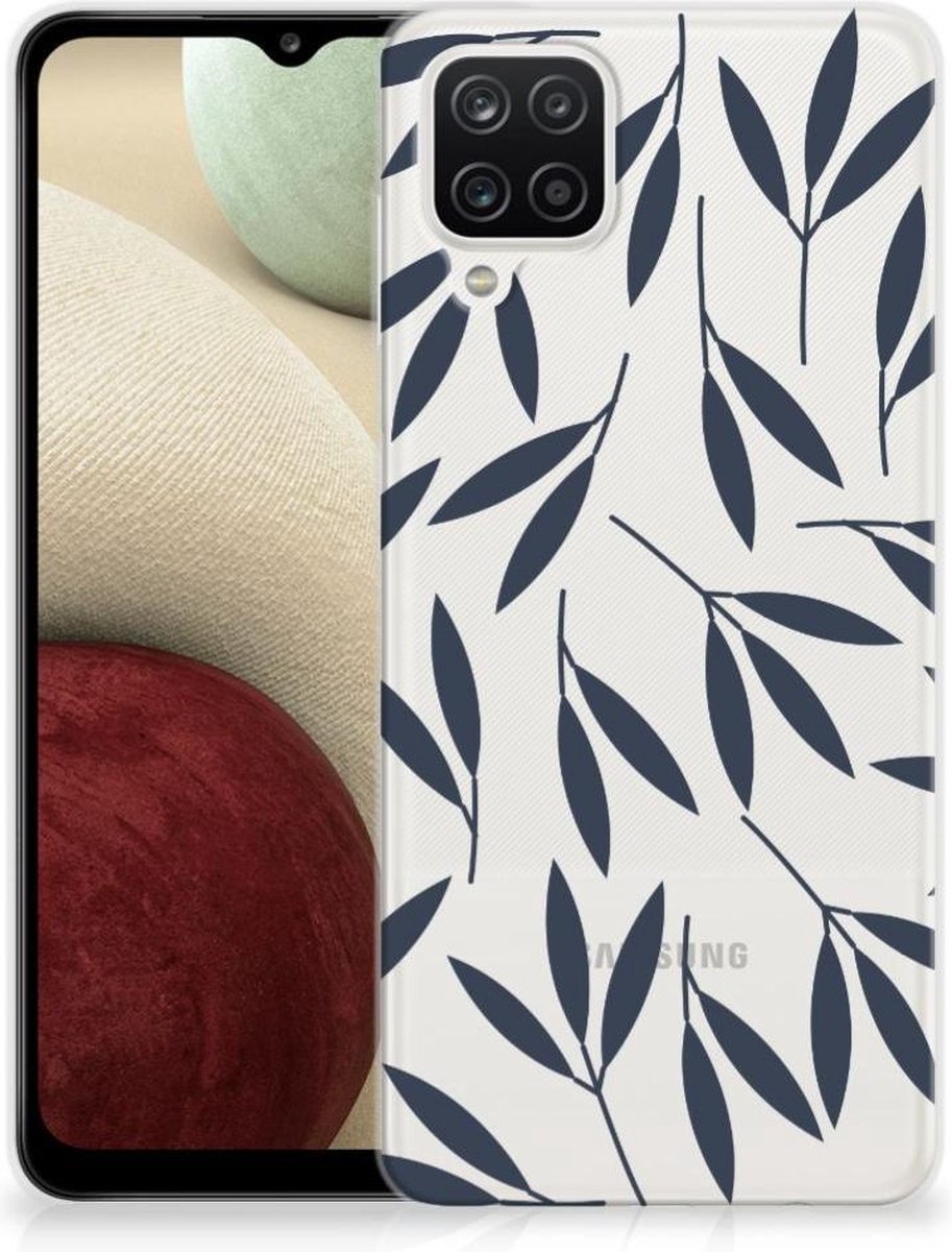 Samsung Galaxy A12 TPU Case Leaves Blue