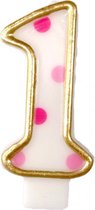 bougie numéro 1 rose