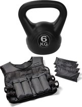 Tunturi - Fitness Set - Gewichtsvest 10 kg - Kettlebell 6 kg