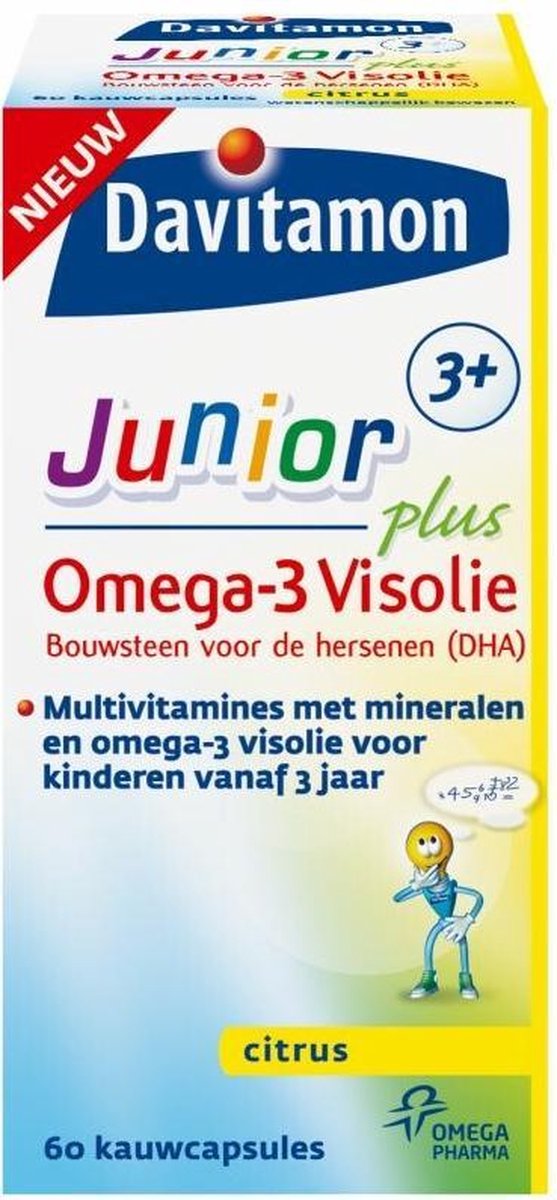 bol.com | Davitamon Junior 3+ Omega-3 Visolie - voedingssupplement - 60  capsules