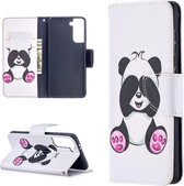 Samsung Galaxy S21 Portemonnee Hoesje met Panda Print