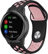 Siliconen Smartwatch bandje - Geschikt voor  Garmin Vivoactive 4 sport band - 45mm - zwart/roze - Horlogeband / Polsband / Armband