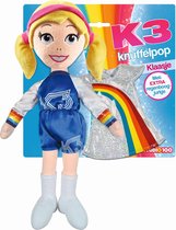 K3 - Knuffel - Pluche knuffelpop met Roller Disco verkleedpakje - met extra Regenboog verkleedjurkje  - Klaasje - 40 cm