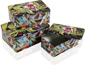 Set decoratieve dozen Metaal Graffiti
