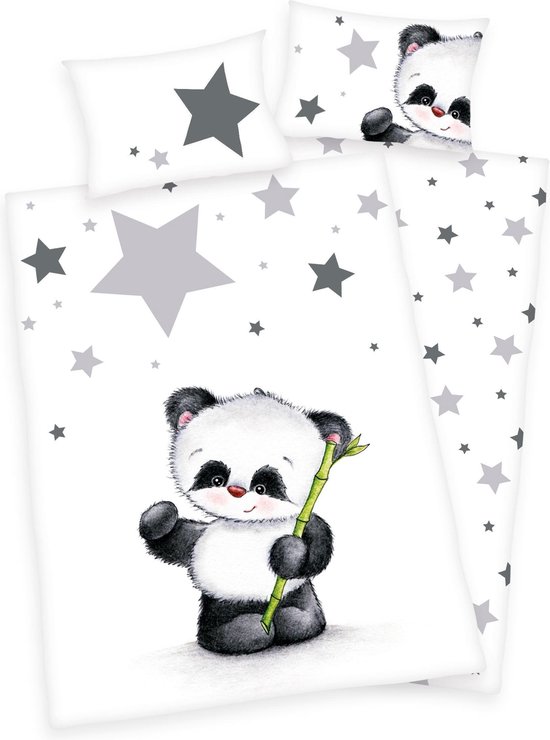 Housse de couette 100 x 135 cm et taie doreiller 40 x 60 cm Parure de lit Panda Jade