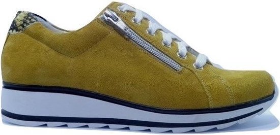Durea Sneakers 6239 685 Wijdte H Uitneembaar Voetbed Oker Geel 37.5 bol