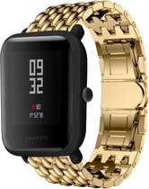 Stalen Smartwatch bandje - Geschikt voor  Xiaomi Amazfit Bip stalen draak band - goud - Horlogeband / Polsband / Armband