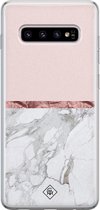 Samsung S10 hoesje siliconen - Rose all day | Samsung Galaxy S10 case | Roze | TPU backcover transparant