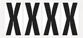 Letter stickers alfabet - 20 kaarten - zwart wit teksthoogte 95 mm Letter X