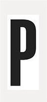 Letter stickers alfabet - 20 kaarten - zwart wit teksthoogte 150 mm Letter P
