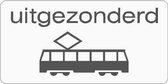 Onderbord Uitgezonderd trams (OB64) - aluminium - DOR 60 x 30 cm