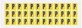 Letter stickers geel/zwart teksthoogte: 15 mm letter P