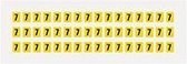 Cijfer stickers geel/zwart teksthoogte: 8 mm cijfer 7