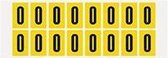 Letter stickers alfabet - 20 kaarten - geel zwart teksthoogte 25 mm Letter O