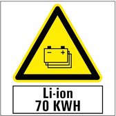 Sticker 'Pas op voor gestapelde li-ion batterijen', 300 x 300 mm