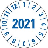 Laboratorium en ziekenhuis jaarkeuringssticker, Ø 25 mm, 105/boekje 2021