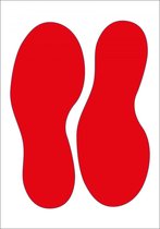 Vloersticker voetstappen, rood, 250 mm