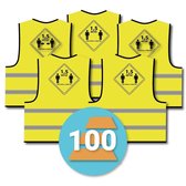 100-pack veiligheidshesje 1,5 meter afstand houden, geel