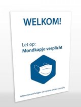 Poster mondkapje verplicht, type 2, dubbelzijdig 297 x 210 mm (A4)