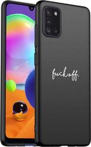 iMoshion Design voor de Samsung Galaxy A31 hoesje - Fuck Off - Wit / Zwart