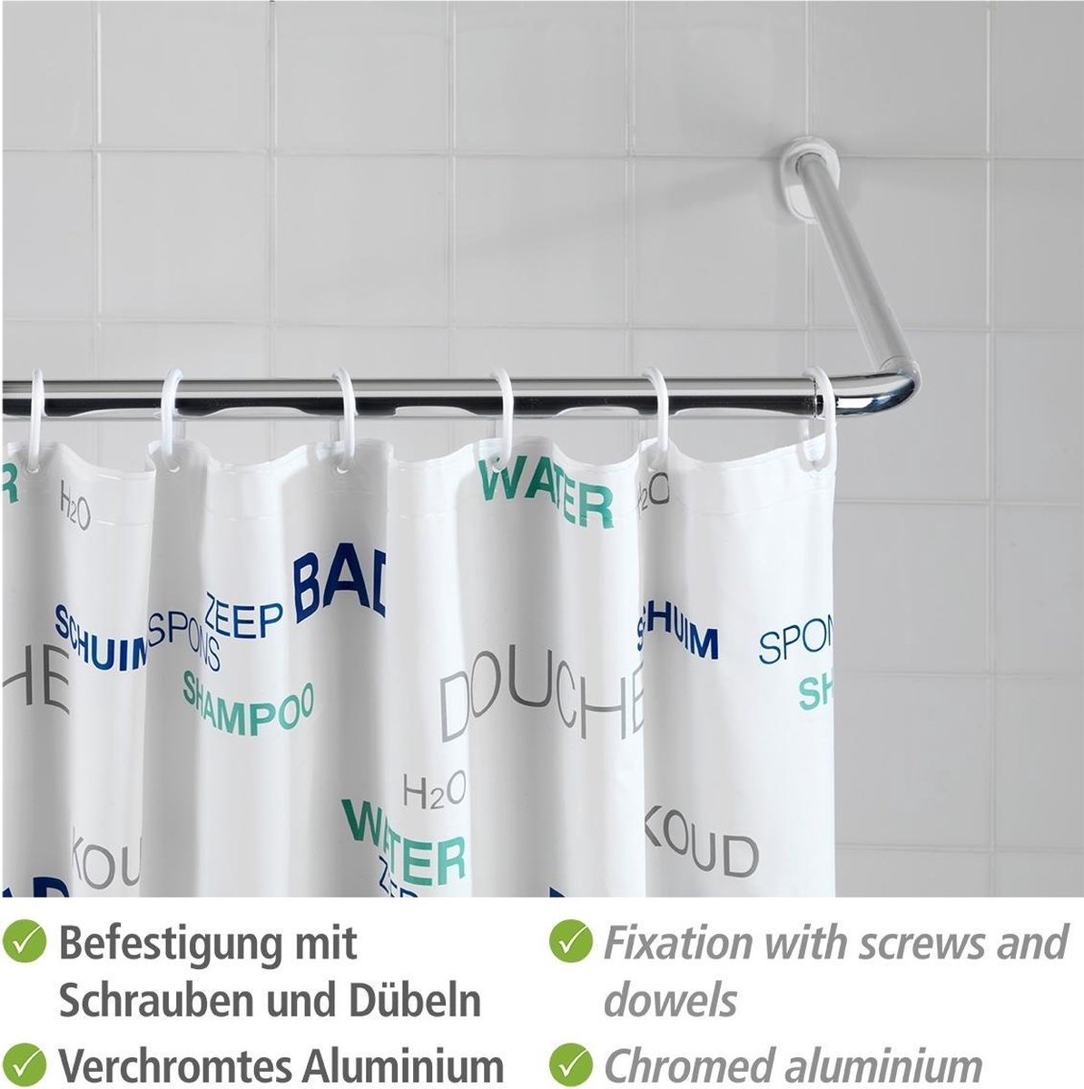 Wenko Douchegordijnstang