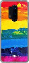 OnePlus 8 Pro Hoesje Transparant TPU Case - Rainbow Canvas #ffffff