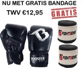 Booster - BOKSHANDSCHOEN TBG- Zwart - 16OZ - NU MET GRATIS BANDAGE - UFC - MMA Handschoenen | (Kick)Bokshandschoenen | Vechtsporthandschoenen