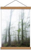 Schoolplaat – Mist in het Bos - 30x40cm Foto op Textielposter (Wanddecoratie op Schoolplaat)