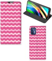 GSM Hoesje ontwerpen Motorola Moto G9 Plus Fotohoesje Waves Pink