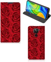 Mobiel Bookcase Xiaomi Redmi Note 9 Smart Cover Red Roses