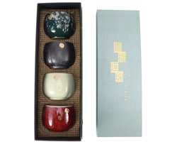 4pcs Ceramic Tea Set - Retro Oven Baked Tea Cup - Coffee Cup - Japanse Design - Ceramic Kung Fu Teaware - Drinkware Retro Tea - Gelukkige en Bedeelde Theeset