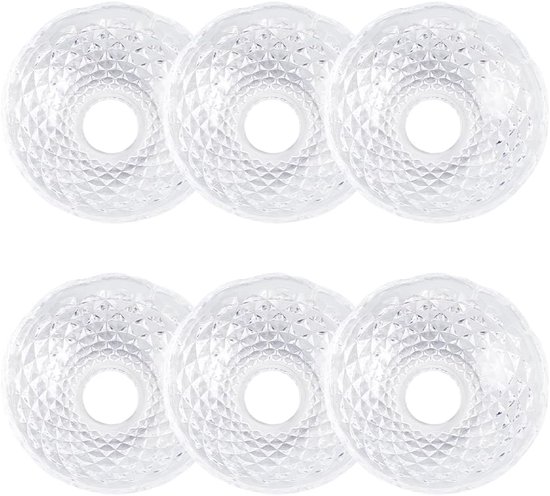 6Pcs Faceted Chandelier Bobeches - Candlestick Bobeche met 4 Side Holes - 4 Inch Acrylic Clear Replacement - Elegante Lamp Candlestick Shade voor Hanging Home Restaurant Wedding Birthday Party Decor