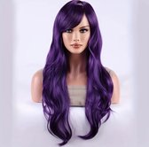 Paarse pruik- purple Wig- Carnaval- Halloween-Long Wig- Lang Haar Pruik-