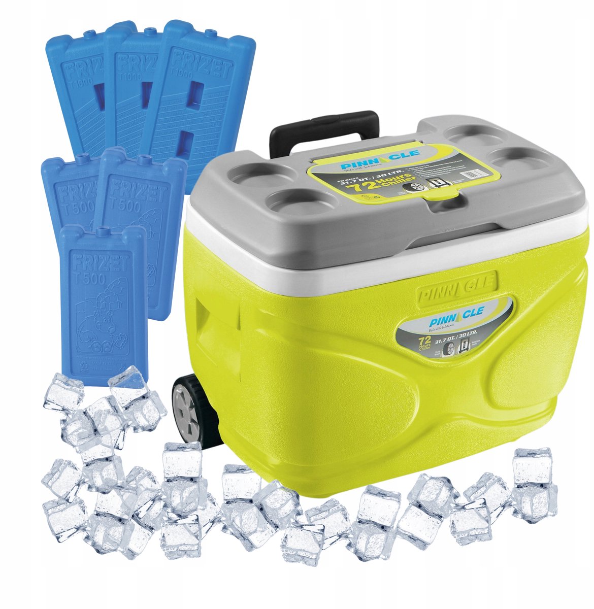 Pinnacle Koeltas 30L Lime met 6 Koelpacks - Ideaal voor op reis