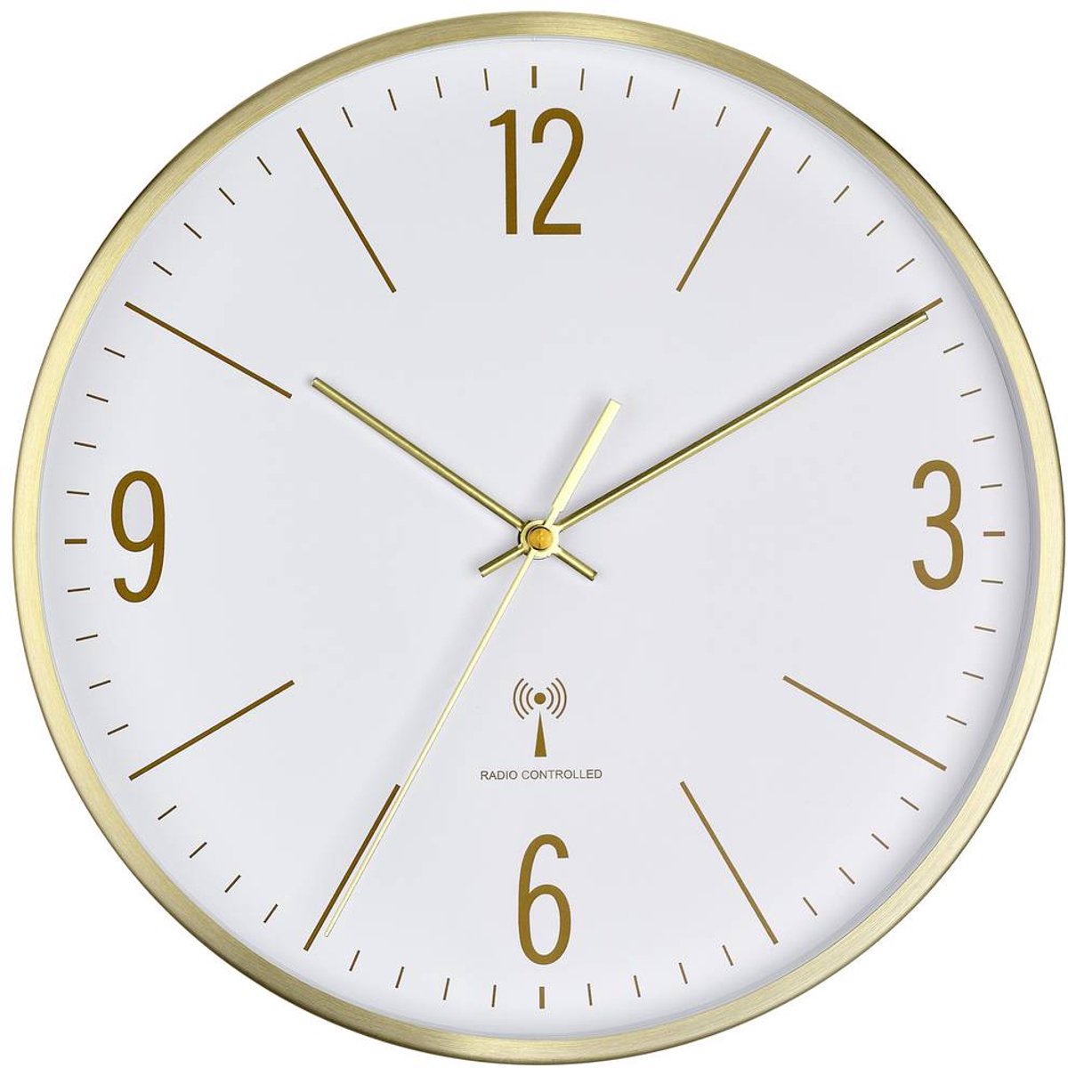 TFA Dostmann 60.3534.53 Wandklok Zendergestuurd 300 mm x 45 mm x 300 mm Goud