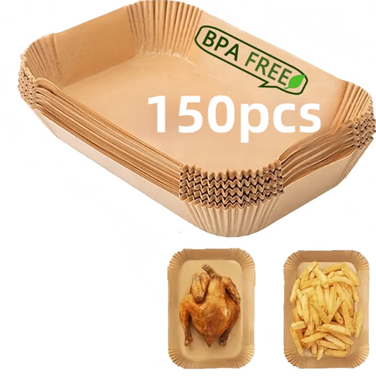 150 vellen – Geschikt voor Ninja airfryers, ook geschikt voor heteluchtfriteuses, Geschikt voor Princess dual-zone airfryers van 7,5-10 liter, hittebestendig tot 230°C.