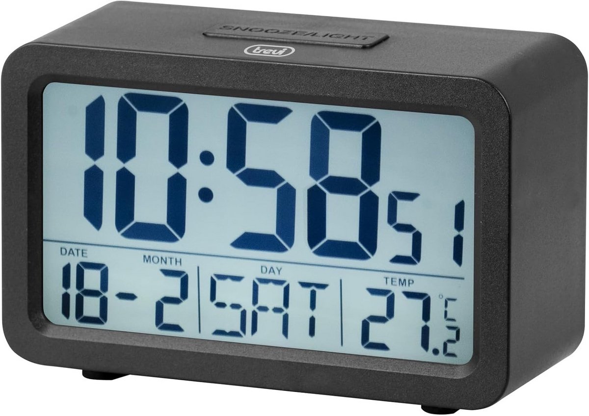Digitale Wekker met Groot Verlicht Display, Thermometer en Snooze Functie