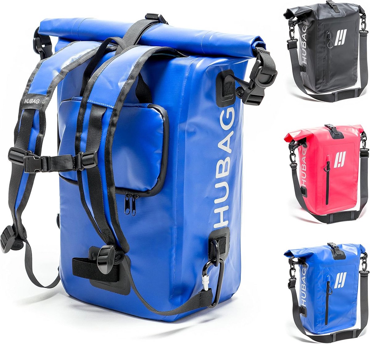 Waterdichte Fietsbagage 4-in-1: Fietstas, Rugzak, Schoudertas - 25L Reflecterend
