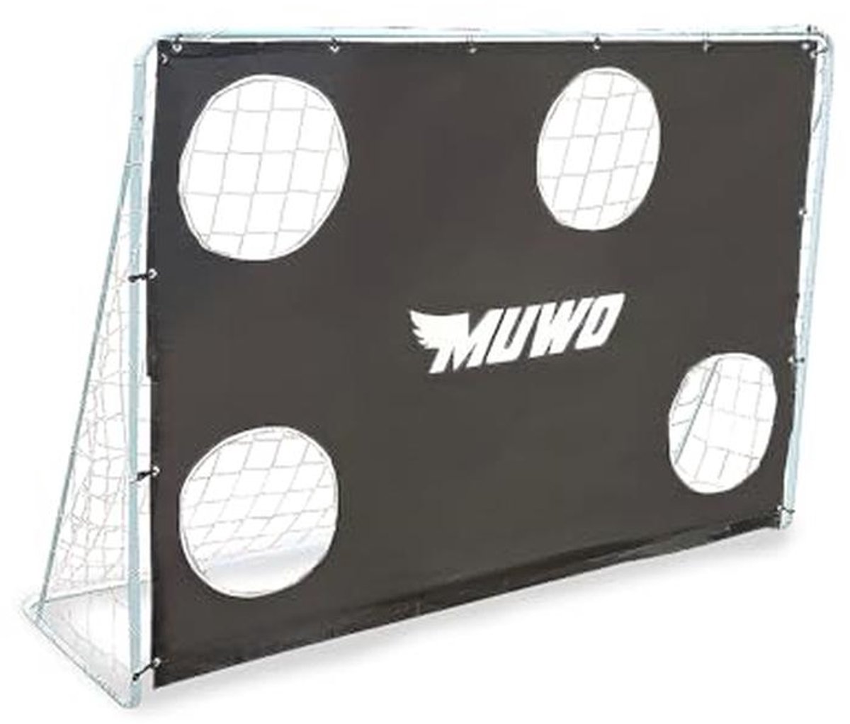 Voetbaldoel met Afneembare Doelwand en Weerbestendig Stalen Frame - 217 x 153 cm