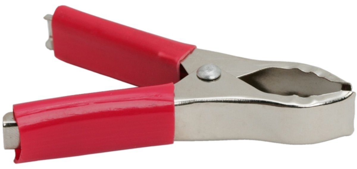 10x Krokodillenklem Rood 30A – Zware Alligator Clip met PVC Isolatie – Accu- en Testklem (75 mm) - 10 Stuks [05179PI]