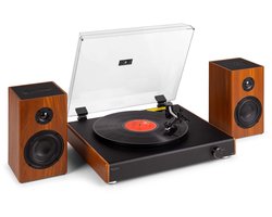Platenspeler Bluetooth - Audizio RP337W - LP speler - Draadloze Bluetooth speakers - Voor alle plaatformaten - Houtlook