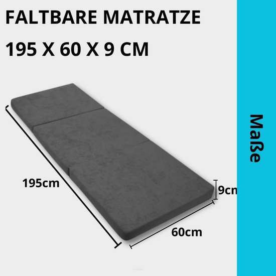 Opvouwbare Gastenmatras XL 195x60cm - Comfortabel Logeermatras voor Camping en Thuis van Merkloos — afbeelding 3