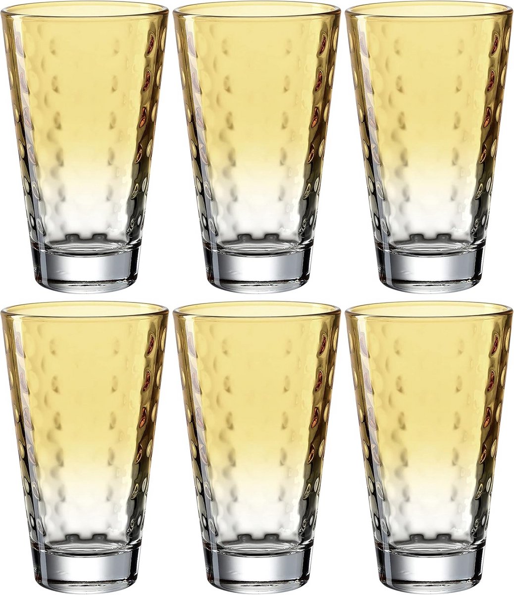 Set van 6 Gele Drinkglazen 300 ml - Vaatwasserbestendig & Duurzaam