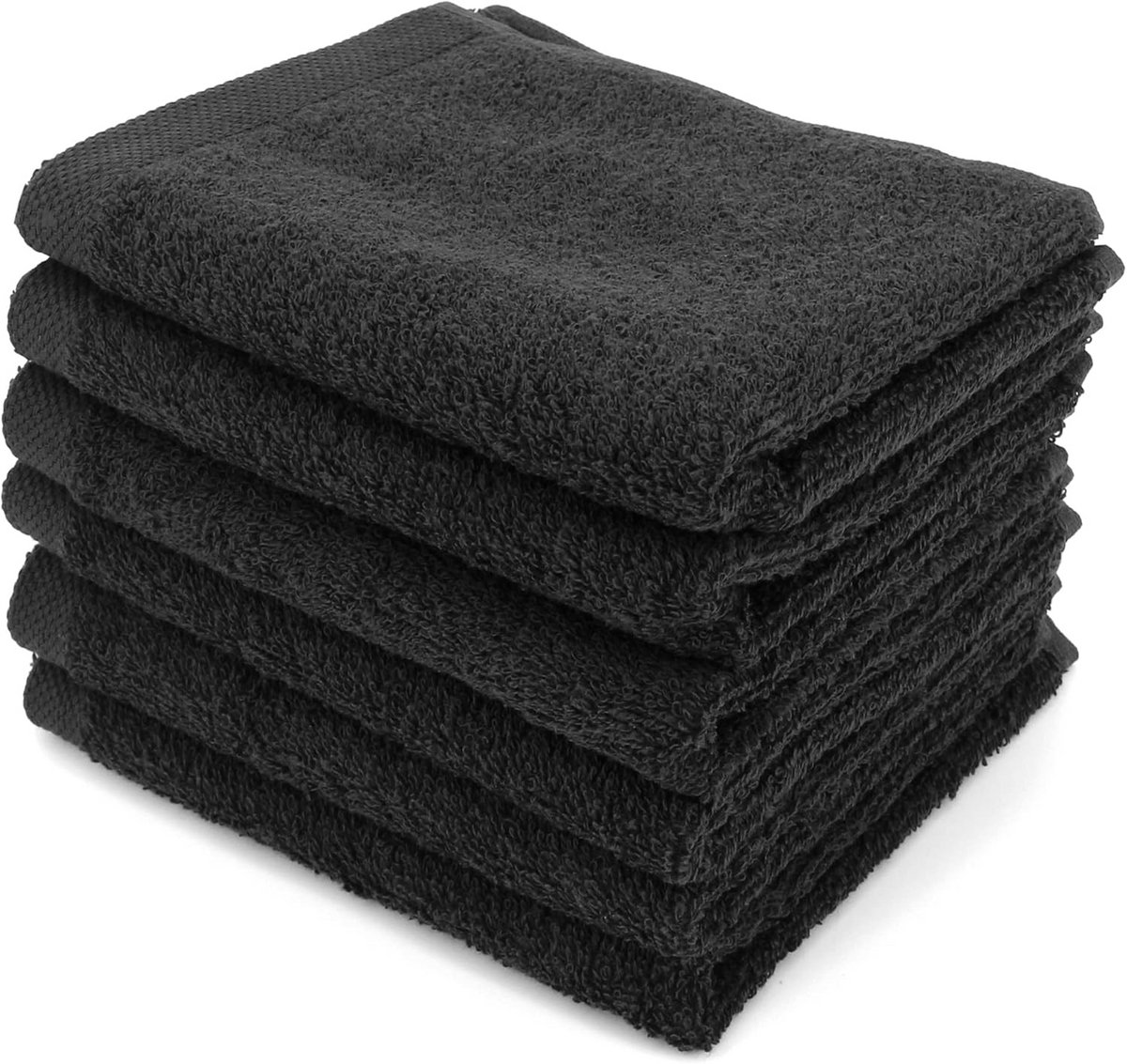 Zwarte Gastendoekjes Set van 6 - Kleinvormig Handdoekje 30x50 cm - 100% Katoen