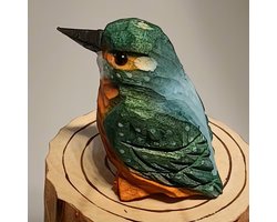Houten ijsvogeltje,geschikt voor tuin of als herdenking op begraafplaats