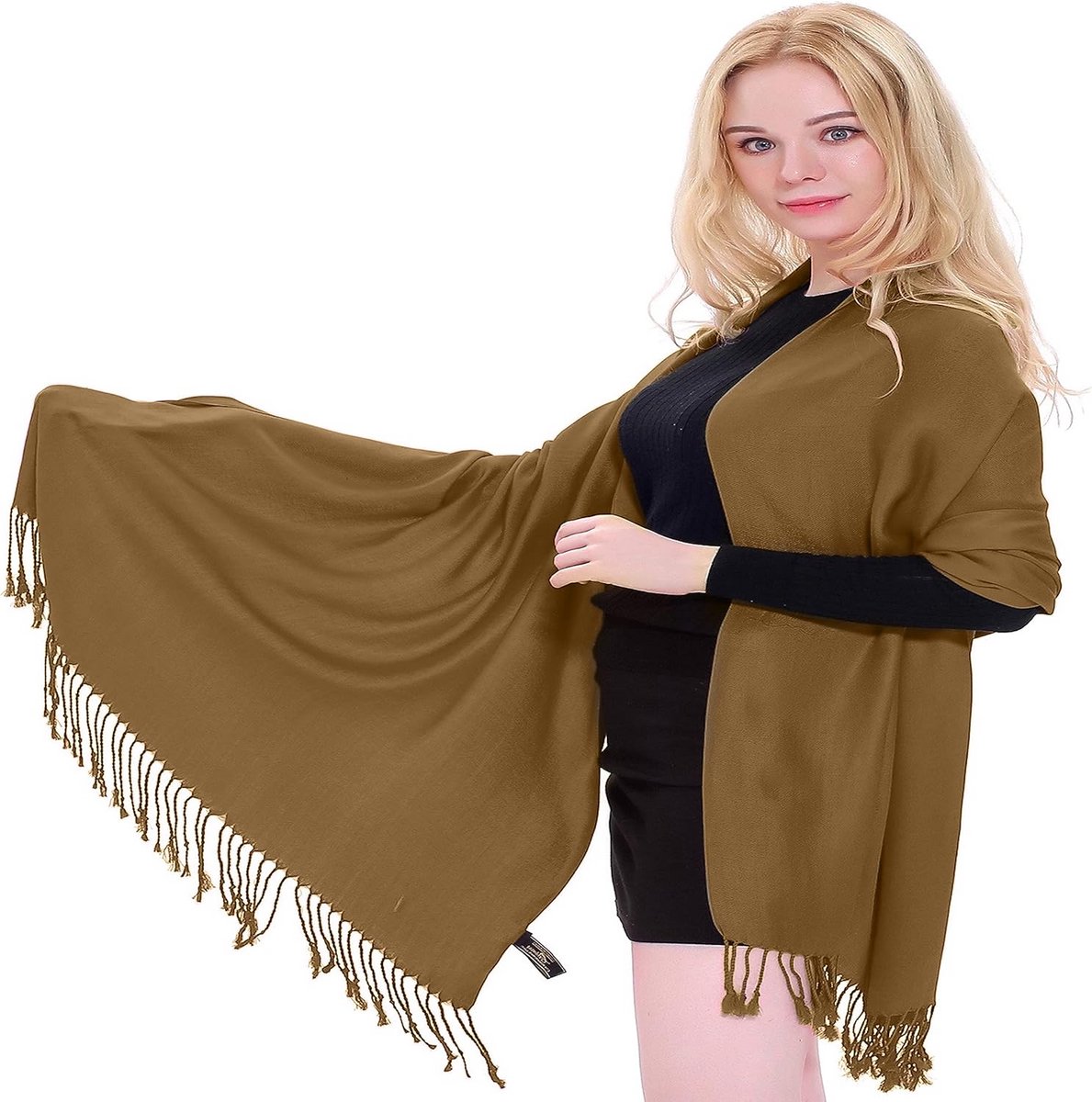 Effen pashminasjaal dames 1-Pack