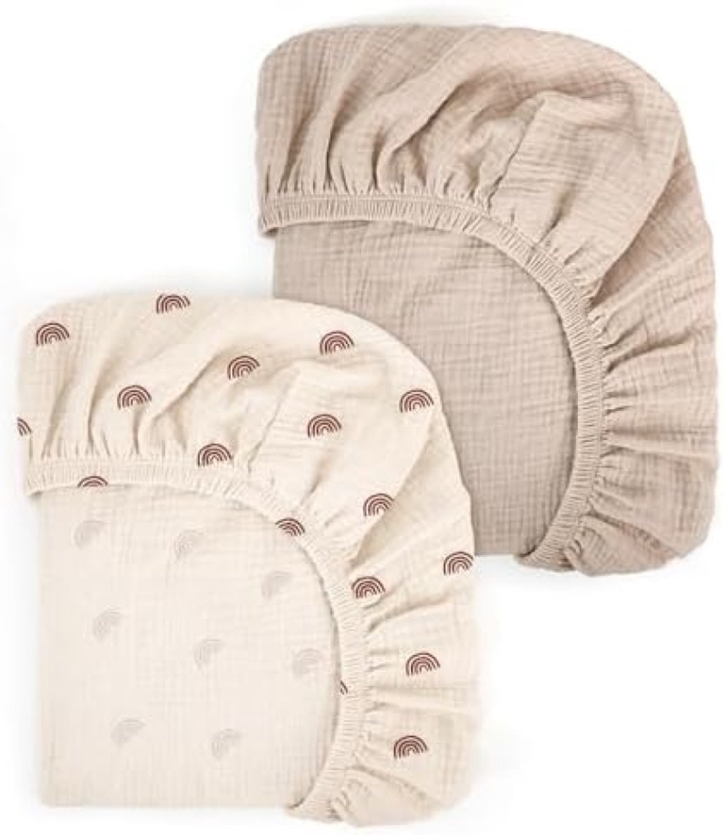 Zachte Mousseline Hoeslakenset voor Babybedjes - Set van 2